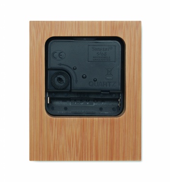 Logo trade business gifts image of: Bamboo table clock