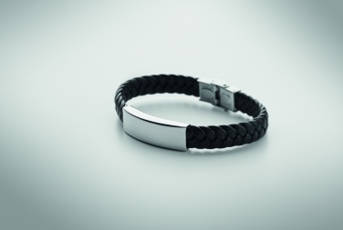 Logo trade promotional merchandise picture of: Braided faux leather bracelet
