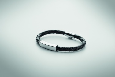 Logo trade corporate gifts image of: Braided faux leather bracelet