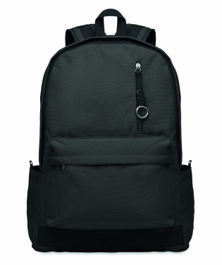 Logotrade corporate gift image of: A 15-inch laptop backpack made of recycled pre-consumer cotton with customizable printing