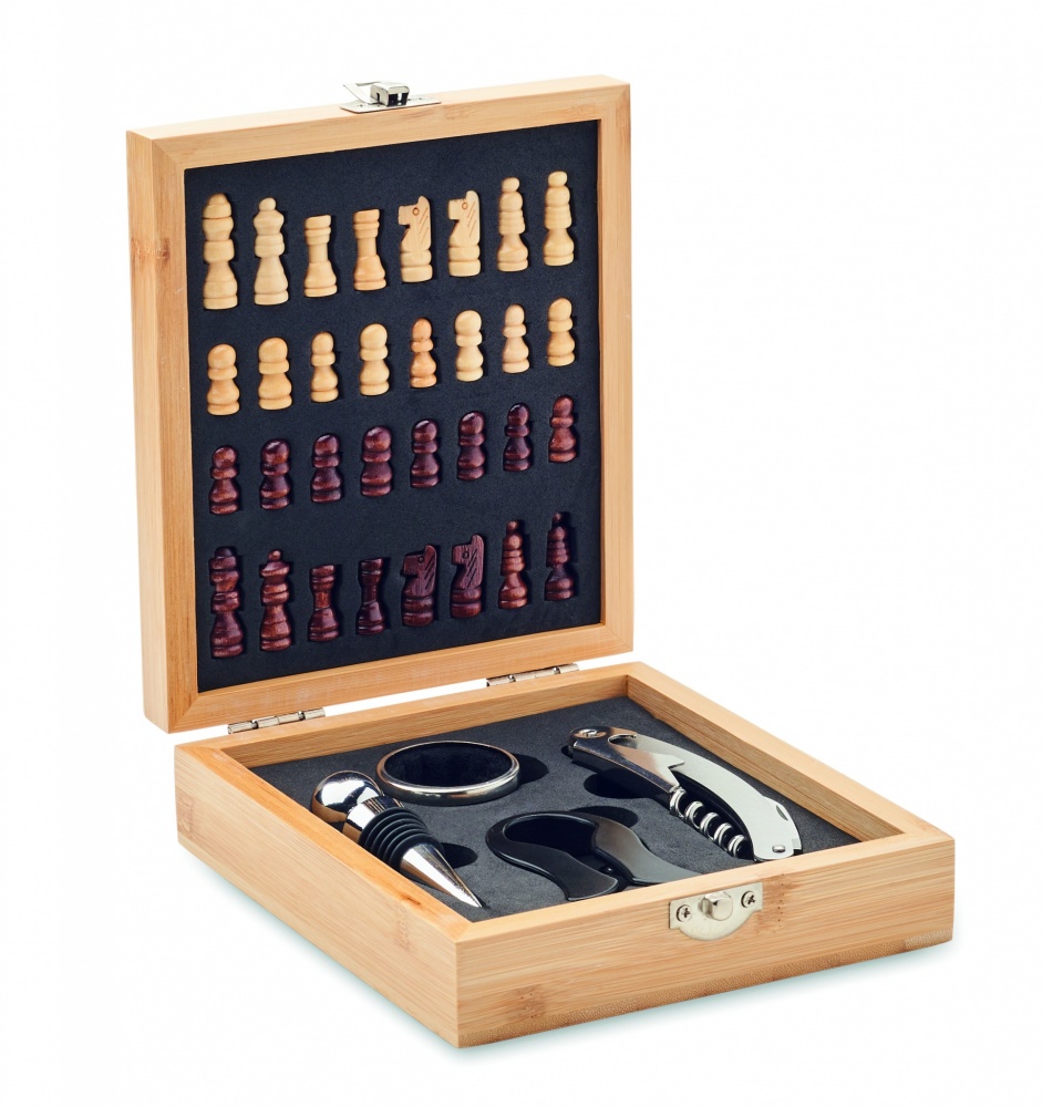 Logo trade promotional gifts picture of: Chess board wine set