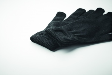 Logo trade corporate gifts picture of: Knitted gloves in RPET