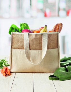 Logotrade business gift image of: Jute and canvas cooler bag