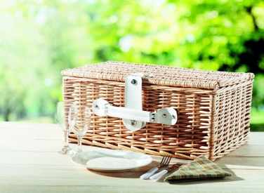 Logo trade promotional product photo of: Wicker picnic basket 2 people