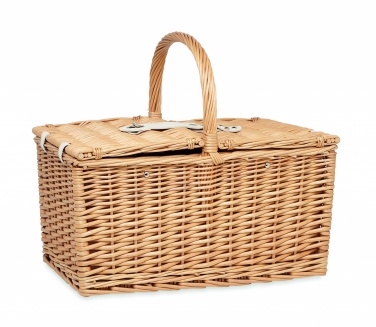 Logo trade promotional merchandise image of: Wicker picnic basket 4 people