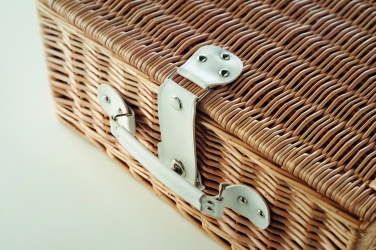 Logo trade advertising product photo of: Wicker picnic basket 4 people