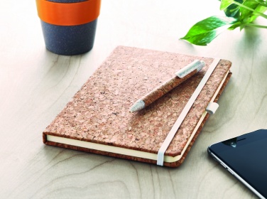 Logo trade promotional gifts image of: A5 cork notebook with pen