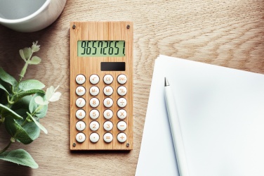 Logotrade promotional product image of: 8 digit bamboo calculator