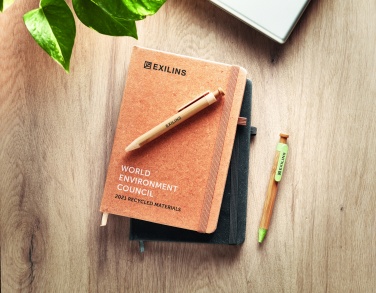 Logo trade promotional gifts picture of: Recycled Leather A5 notebook