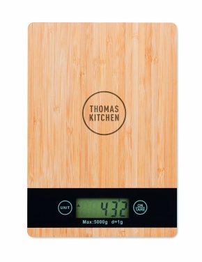 Logo trade advertising products image of: Bamboo digital kitchen scales