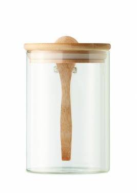 Logo trade business gift photo of: Glass jar with spoon 600 ml