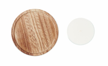 Logo trade promotional item photo of: Candle on round wooden base