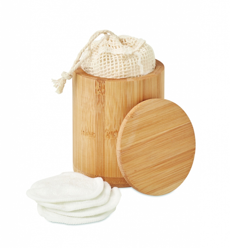 Logo trade promotional product photo of: Bamboo fibre cleansing pad set