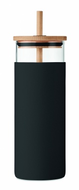 Logotrade business gift image of: Glass tumbler 450ml bamboo lid