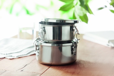 Logo trade promotional items image of: Set of 2 stainless steel boxes