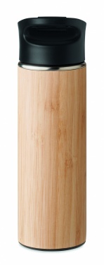 Logo trade business gift photo of: Double wall bamboo flask 450ml