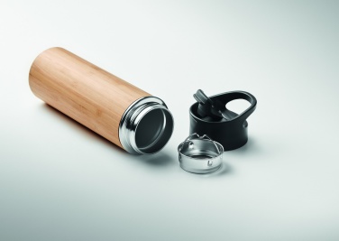 Logo trade corporate gifts image of: Double wall bamboo flask 450ml