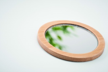 Logo trade corporate gift photo of: Bamboo make-up mirror