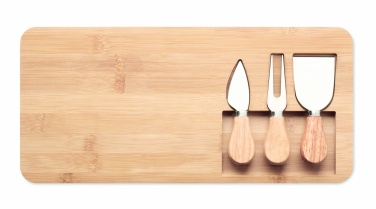 Logo trade promotional giveaways picture of: Bamboo Cheese board set Leipzig