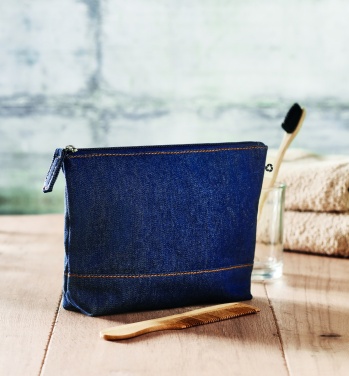 Logo trade promotional product photo of: Recycled denim cosmetic pouch