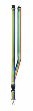 Logo trade corporate gifts image of: Rainbow RPET lanyard