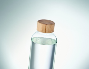 Logo trade promotional giveaways image of: Glass bottle 650ml bamboo lid