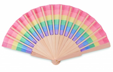 Logotrade business gift image of: Rainbow wooden hand fan