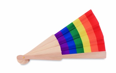 Logotrade business gift image of: Rainbow wooden hand fan