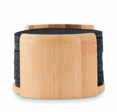 Logotrade corporate gift picture of: RPET coasters in bamboo holder