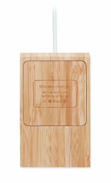 Logotrade business gift image of: Bamboo wireless charger  10W ODOS