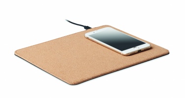 Logotrade advertising products photo of: Cork mouse mat charger 15W