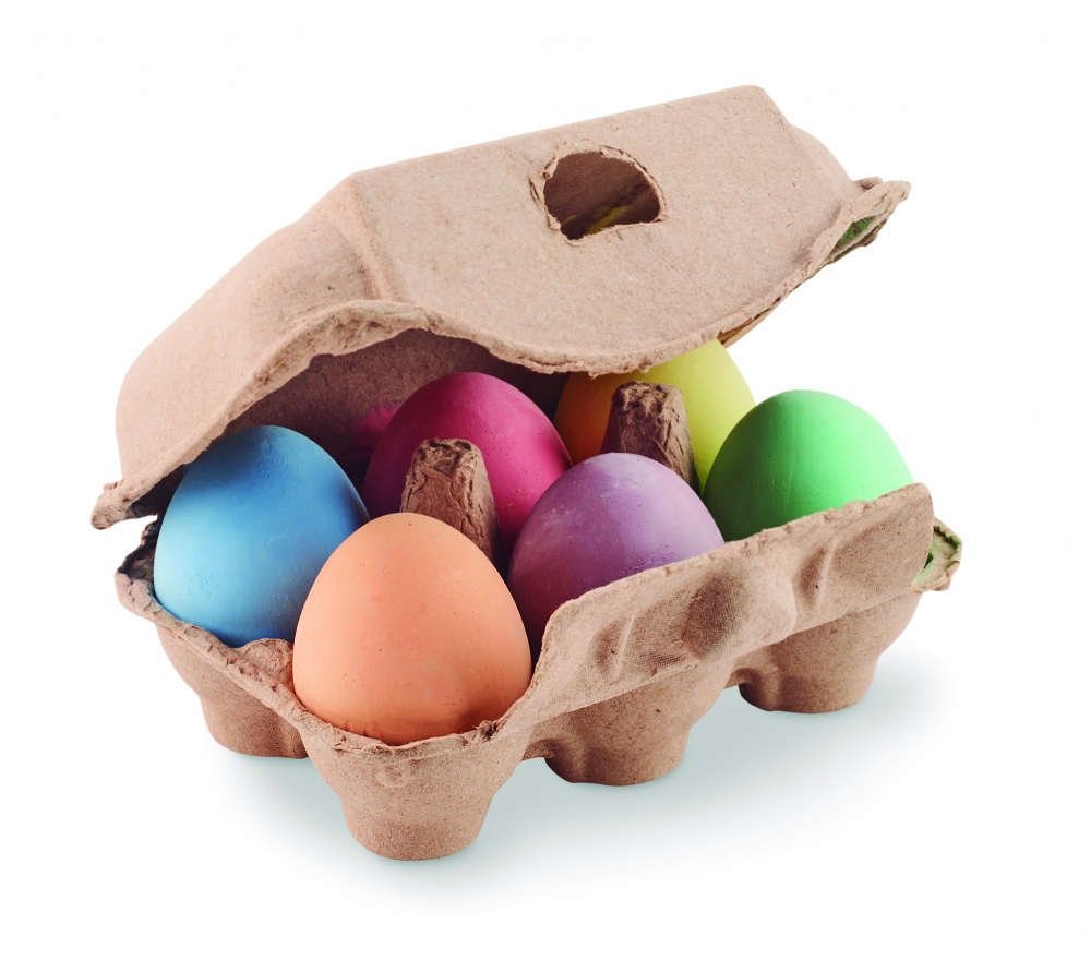 Logotrade promotional gift image of: 6 chalk eggs in box