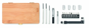 Logo trade promotional giveaways image of: 21 pcs tool set in bamboo case