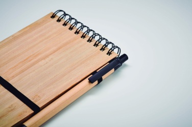 Logo trade corporate gifts picture of: A6 bamboo notepad with pen SONORABAM