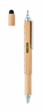Logo trade corporate gifts image of: Spirit level pen in bamboo