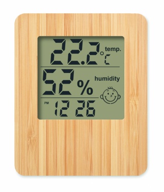 Logo trade promotional merchandise picture of: Bamboo weather station
