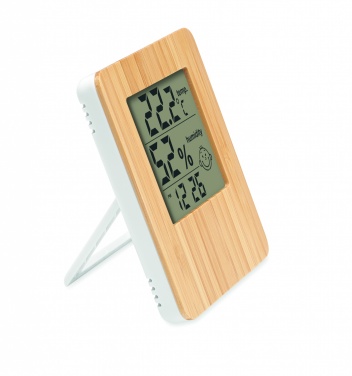 Logo trade promotional items image of: Bamboo weather station