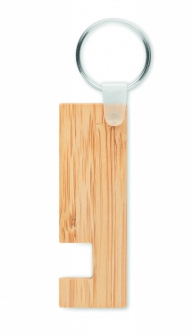 Logo trade promotional merchandise picture of: Bamboo stand and key ring Savonlinna