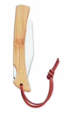 Logo trade promotional item photo of: Foldable knife in bamboo