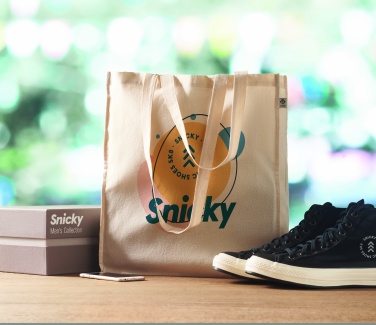 Logo trade promotional merchandise picture of: Organic cotton shopping bag