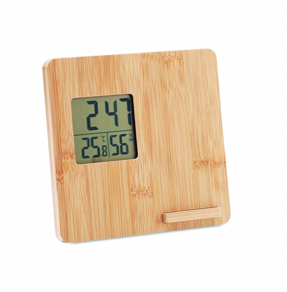 Logotrade promotional merchandise photo of: Bamboo weather station 10W