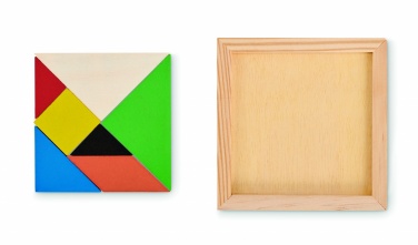 Logo trade business gifts image of: Tangram puzzle in wood