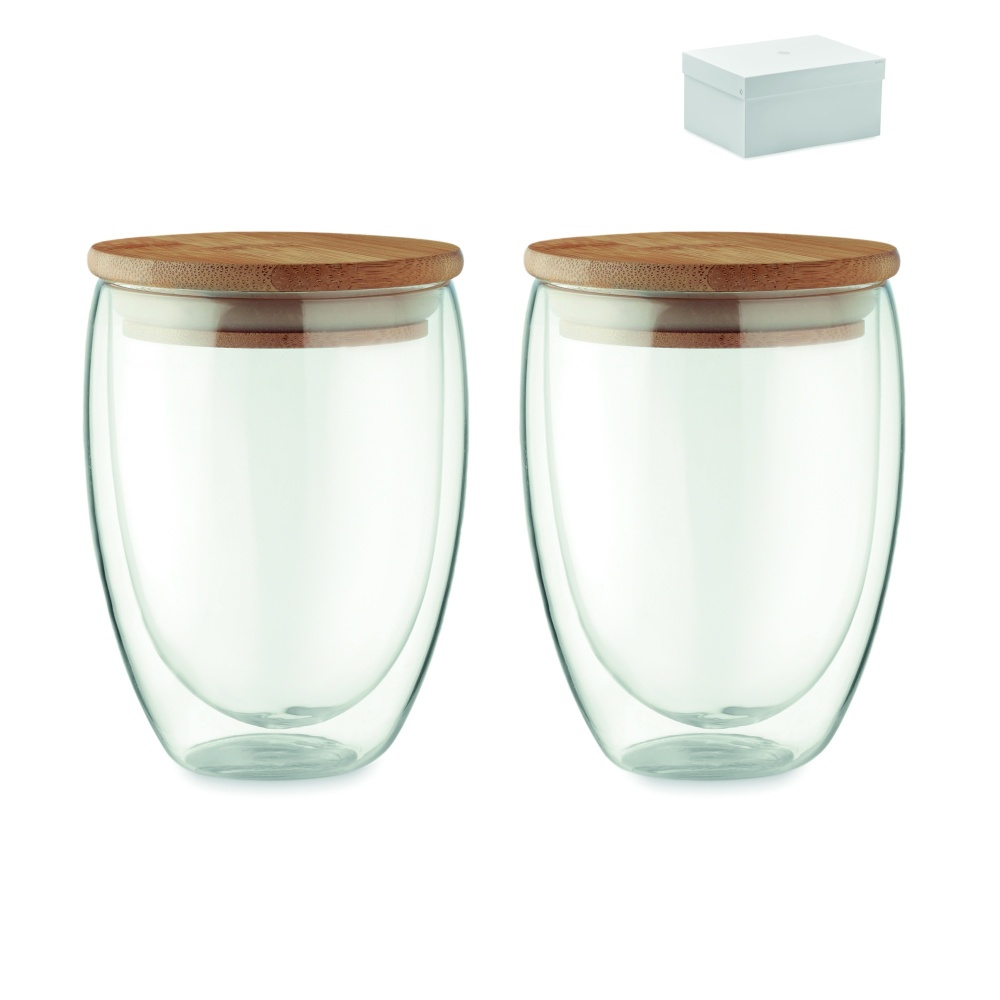 Logo trade promotional giveaway photo of: Set of 2 glasses 350 ml in box