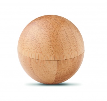 Logo trade corporate gifts picture of: Lip balm in round bamboo case