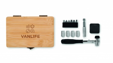 Logo trade promotional products image of: 13 piece tool set, bamboo case