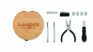 Logo trade promotional items picture of: 15 piece tool set bamboo case
