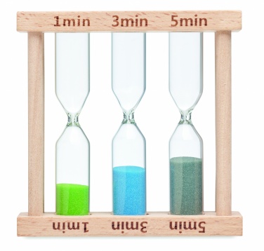 Logotrade promotional item picture of: Set of 3 wooden sand timer