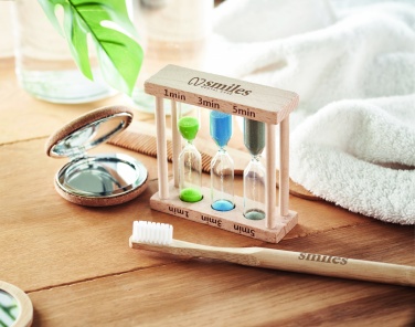 Logotrade business gift image of: Set of 3 wooden sand timer