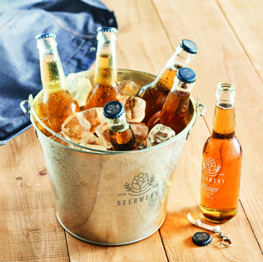 Logo trade business gift photo of: Metal beer bucket 4L
