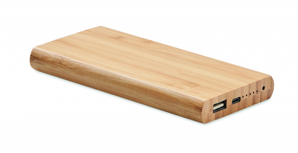 Logo trade advertising products picture of: 6000 mAh Bamboo power bank